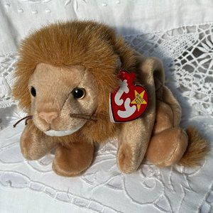 TY Roary the Lion Beanie Baby Collection 1996 NWT Golden Brown